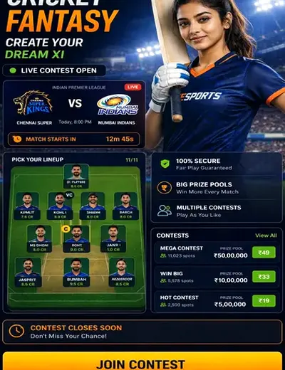 Delhiin (delhi bazar satta result) fantasy cricket & matchday visual 3